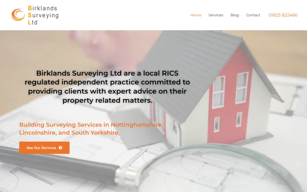 Birklands Surveying homepage: RICS regulated building surveyors