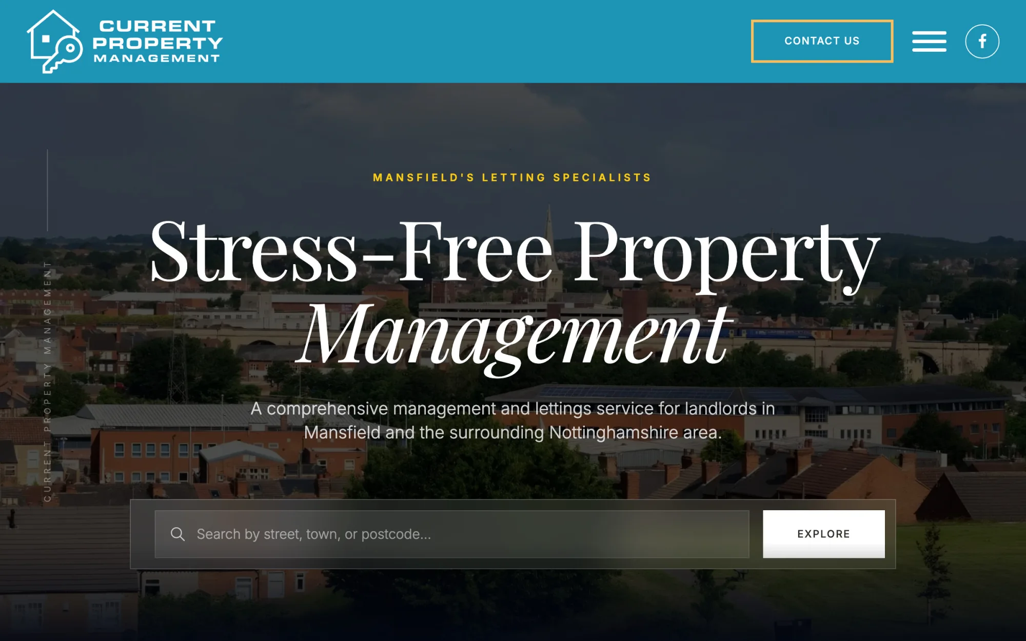 Current Property Management website homepage, built by Simon Says Web Design