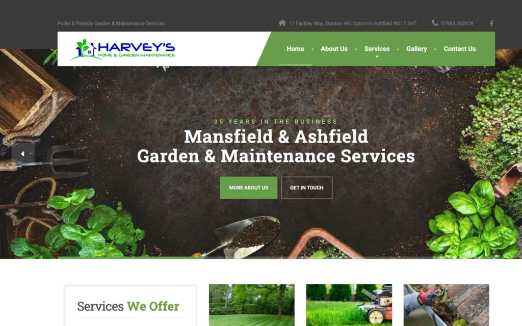Harvey's Garden and Maintenance Services homepage: garden and home maintenance in Mansfield and Ashfield