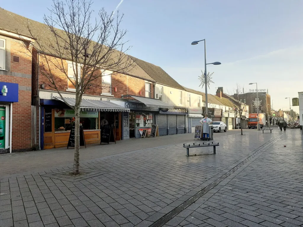 Kirkby-in-Ashfield town centre high street