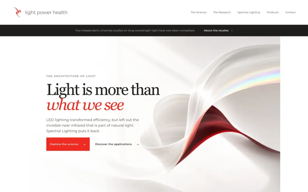 Light Power Health homepage: Light is more than what we see