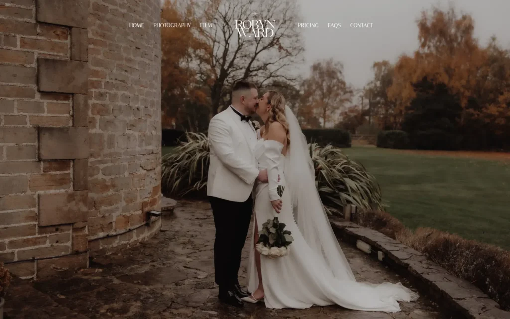 Robyn Ward Photography and Film website homepage: wedding photographer and videographer