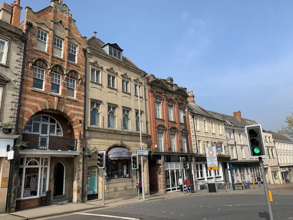 Historic buildings on Bridge Street, Worksop
